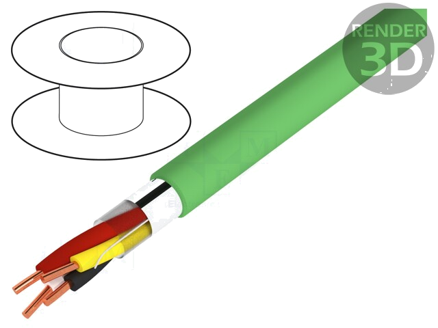 Leiding; 2x2x0,8mm; EiB/KNX,datatransmissie; draad; Cu; PVC; groen Leiding; 2x2x0,8mm; EiB/KNX,datatransmissie; draad; Cu; PVC; groen